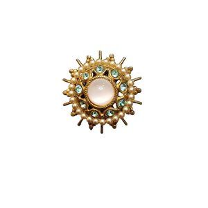 Vintage Tiny Beautiful Glass Pin Wheel Brooch (A2530)